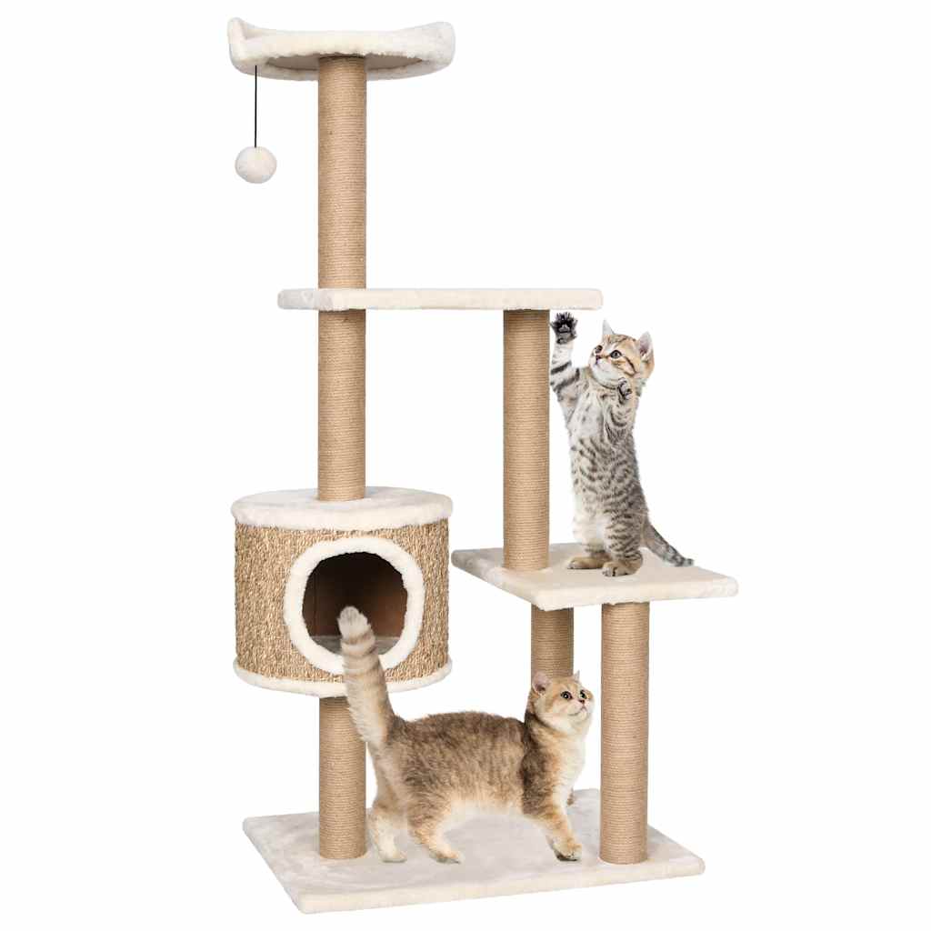Vielseitige Katzenkratzbaum - Kratzbaum - Katzenmöbel - Seegras - 60x40x123 cm