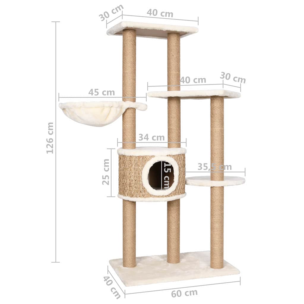 Katzenkratzbaum - Spielzentrum für Katzen - Katzenmöbel - Kratzbaum - 126 cm