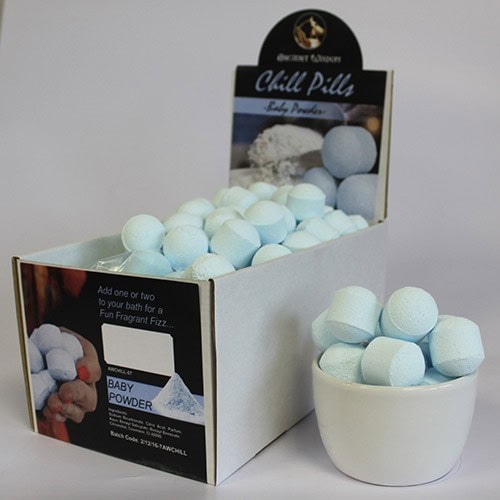 Badezusatz Chill Pills Mini Badetabletten Baby Powder 1,3kg für wohltuende Bäder