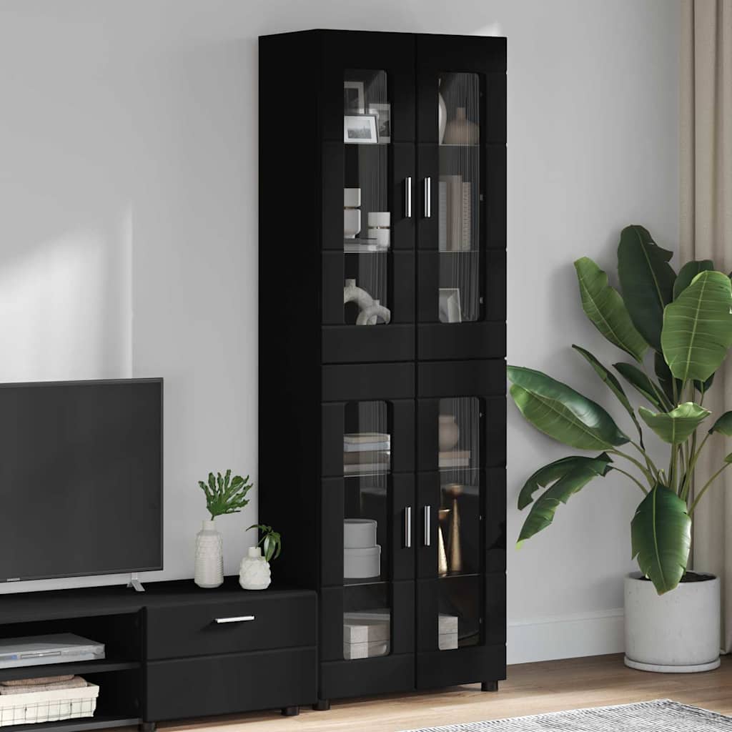Highboard mit Glastüren - Hochschrannk - Vitrine - Wohnzimmerschrank - 182 cm