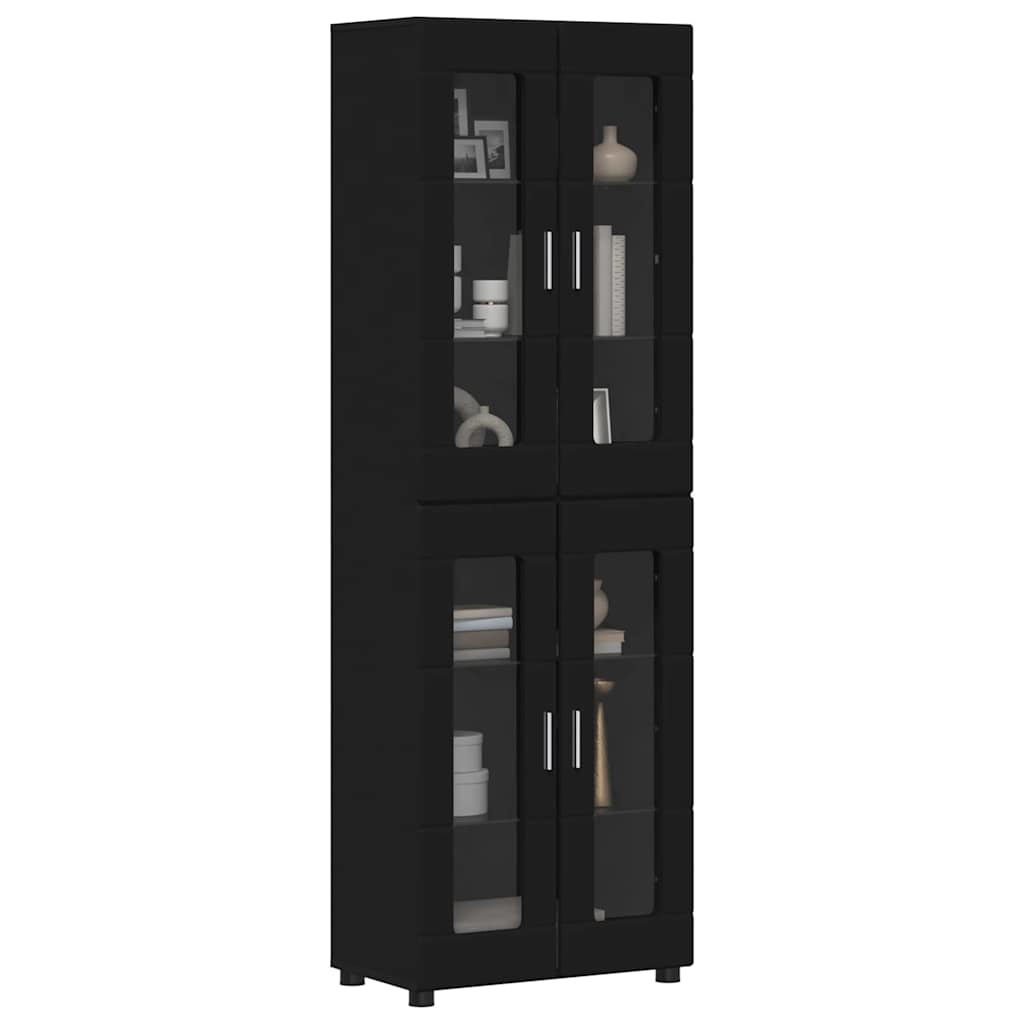 Highboard mit Glastüren - Hochschrannk - Vitrine - Wohnzimmerschrank - 182 cm