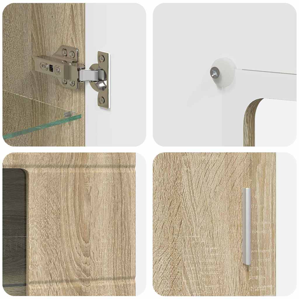 TV-Schrankset - Lowboard - Wandschrank mit Glastüren - Fersehmöbel - 2-teilig