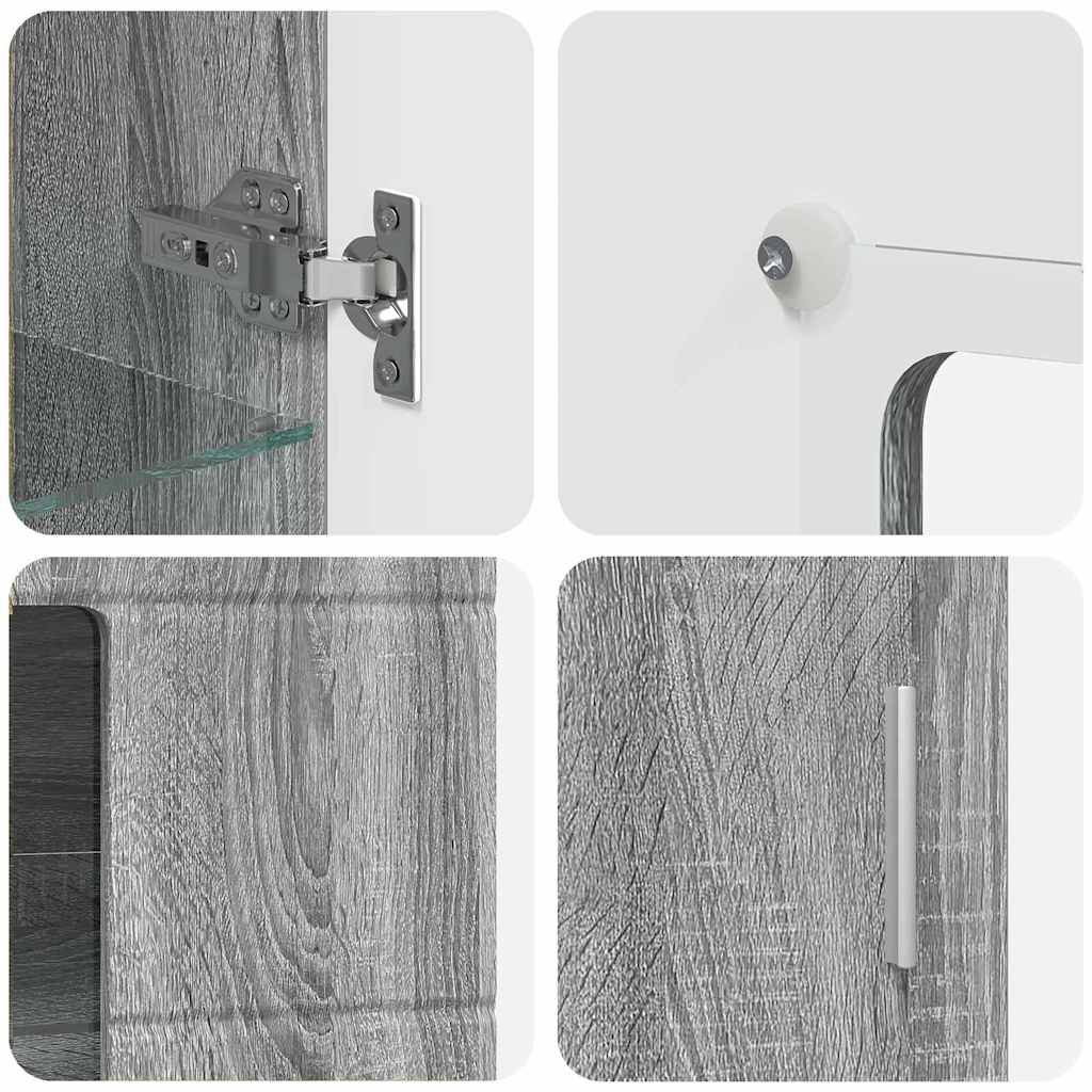 TV-Schrankset - Lowboard - Vitrine mit Glastüren - Fersehmöbel - 2-tlg Möbelset
