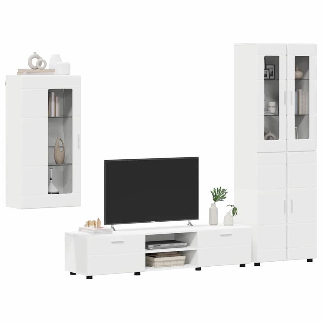Wohnwand - Vitrinenschrank - Highboard - TV-Schrankset - Lowboard - Wandschrank