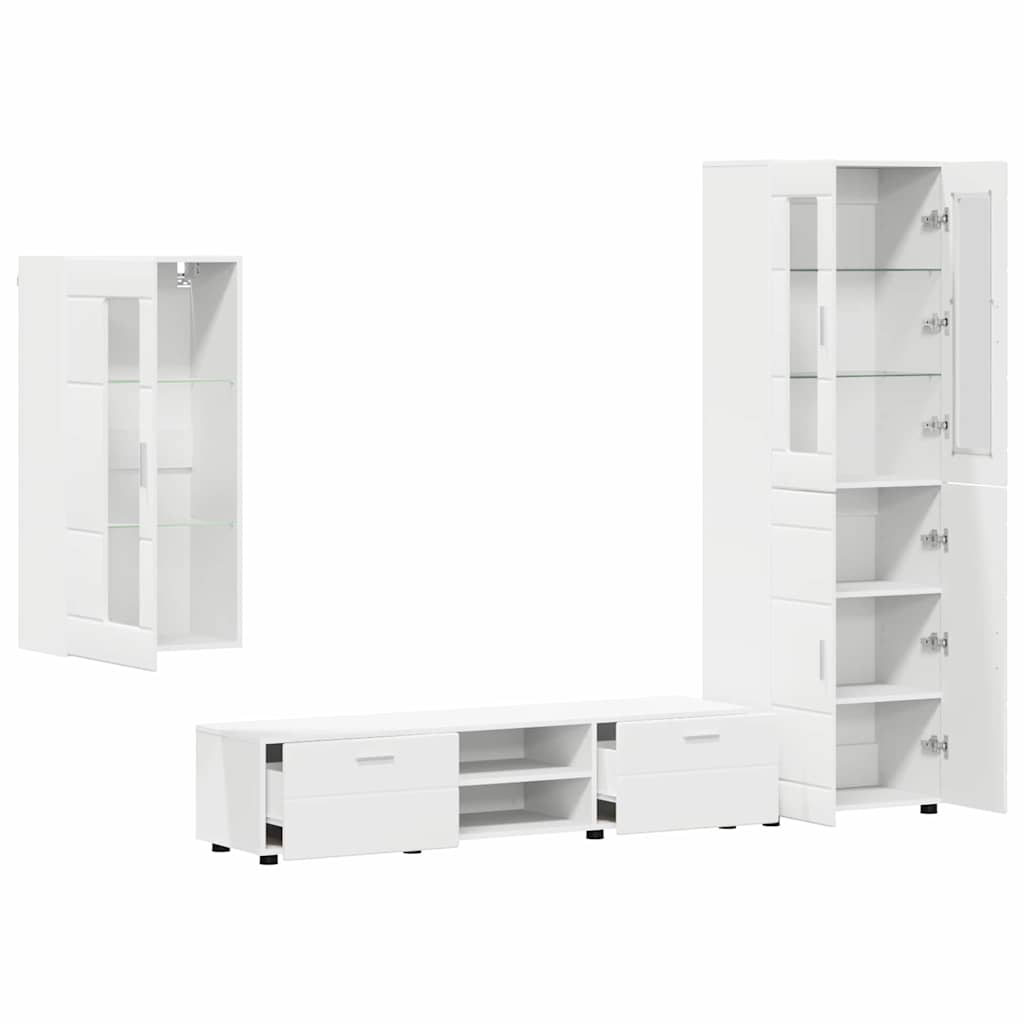 Wohnwand - Vitrinenschrank - Highboard - TV-Schrankset - Lowboard - Wandschrank