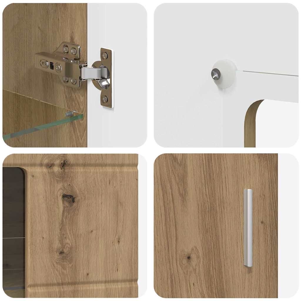 Komplettset TV-Wand - Highboard - Lowboard - Vitrinenschrank - 3-teiliges Set