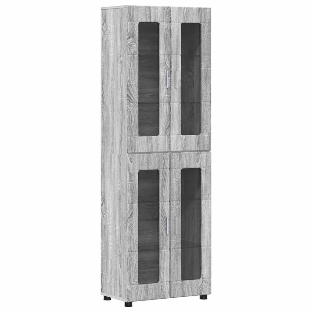 TV-Schrankset - 2 Hochränke / Highboard - Lowboard - Vitrinenschrank - 3-tlg Set