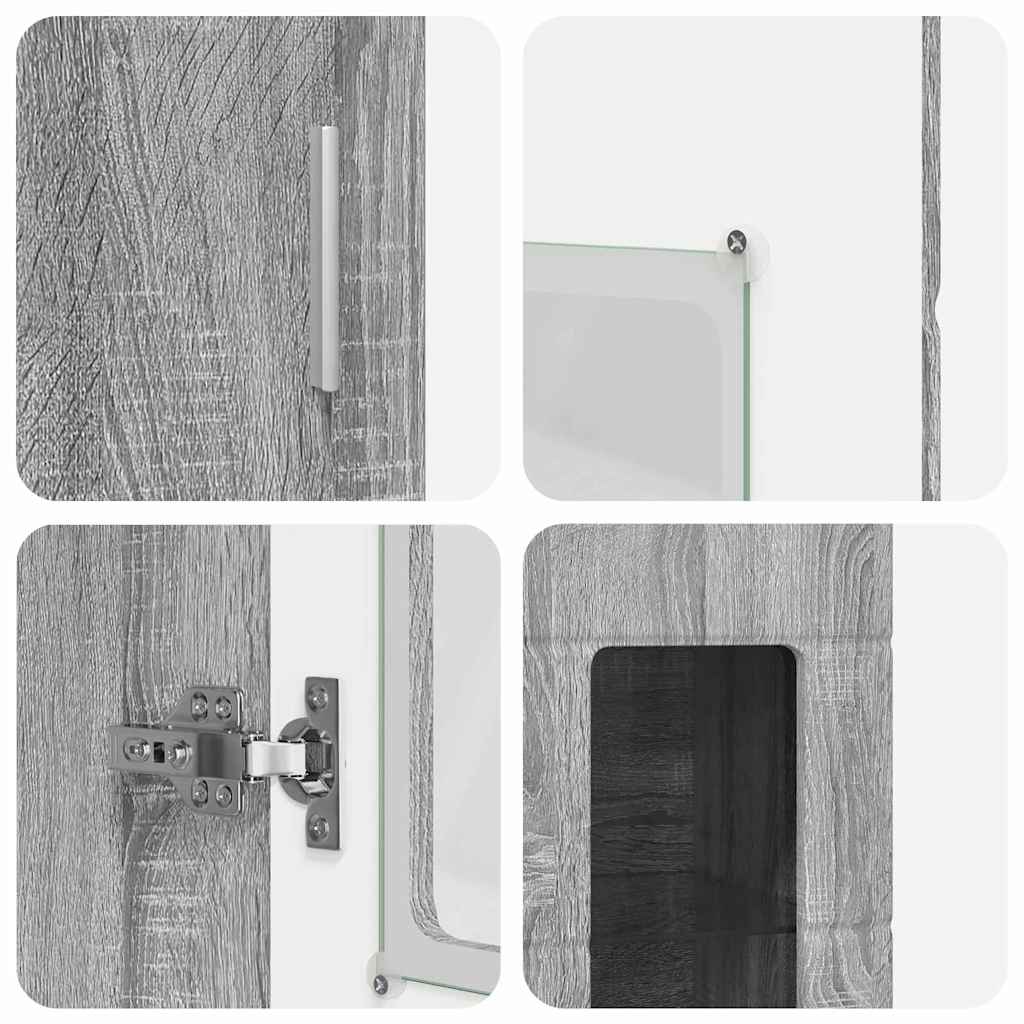 TV-Schrankset - 2 Hochränke / Highboard - Lowboard - Vitrinenschrank - 3-tlg Set