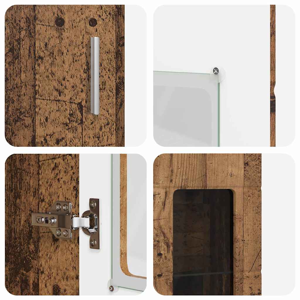 TV-Schrankset - 2 Hochränke / Highboard - Lowboard - Vitrinenschrank - 3-tlg Set