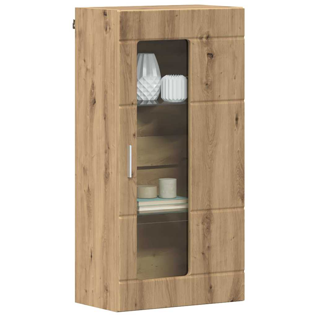 Holzschrank - Wandschrank - Vitrine - mit Glastür - Schrankmöbel - Wandmontiert