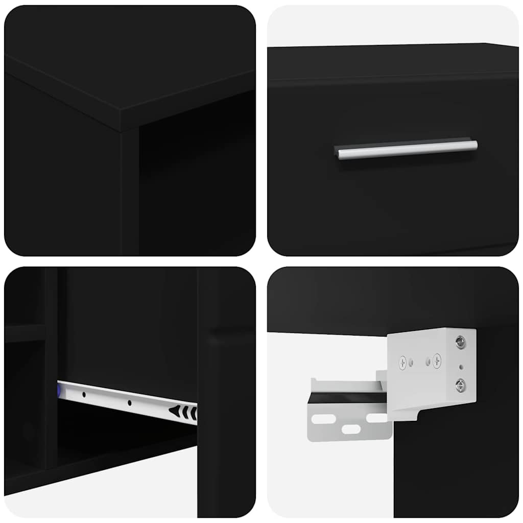 Wandmontiertes Lowboard - Holzschrank - Wandschrank - 2 Schubladen - 150 cm