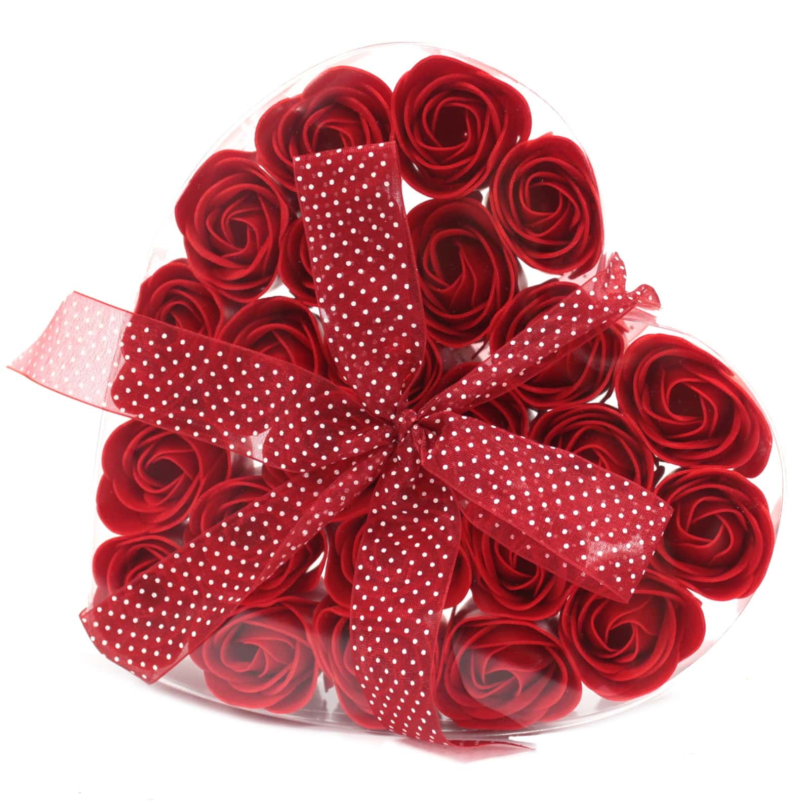 Seifen Set 24 rote Rosen in toller Herzbox – dekorative Seife als Geschenk
