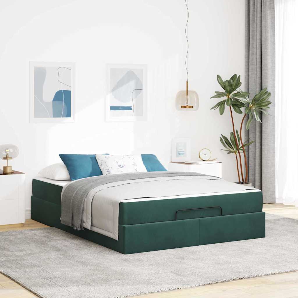 Doppelbett - Polsterbett - Bettrahmen - Samtbett - Bettgestell - 140 x 200 cm