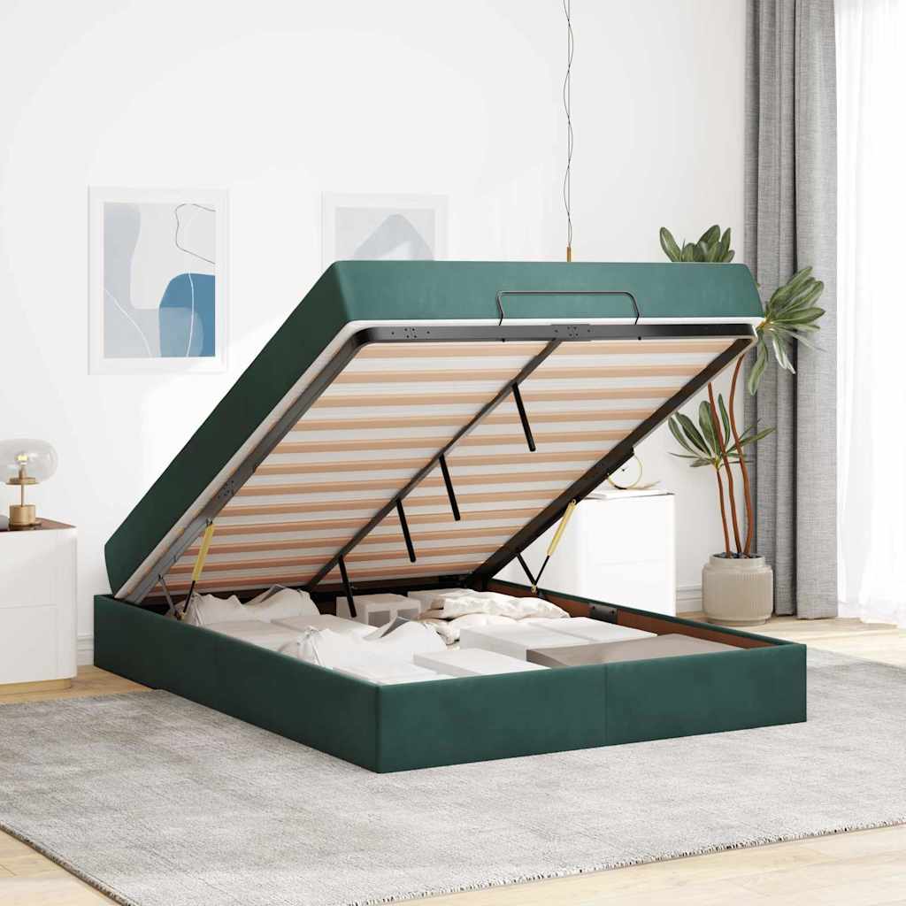 Doppelbett - Polsterbett - Bettrahmen - Samtbett - Bettgestell - 140 x 200 cm