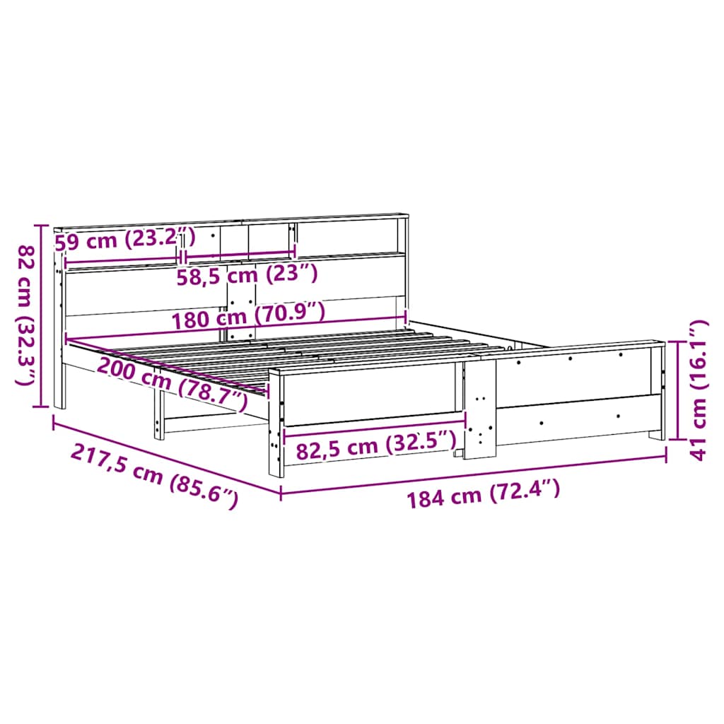 Bettgestell - Holzbett - Doppelbett - Bettrahmen - Massivholzbett - 180 x 200 cm