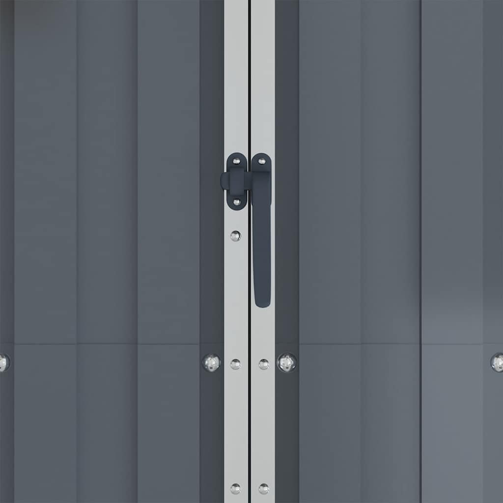 Kleiner kompakter Gartenschrank aus Stahl, zur Aufbewahrung von Gartengeräten