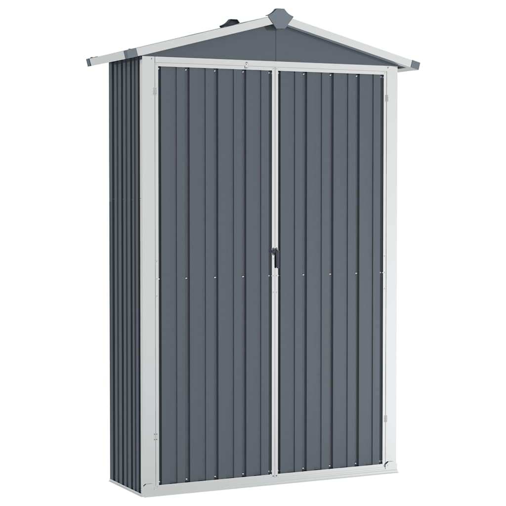 Kleiner kompakter Gartenschrank aus Stahl, zur Aufbewahrung von Gartengeräten