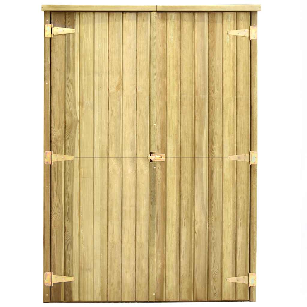 Gartenschrank aus imprägniertem Kiefernholz mit Ablagen, Seitenfach & Doppeltür