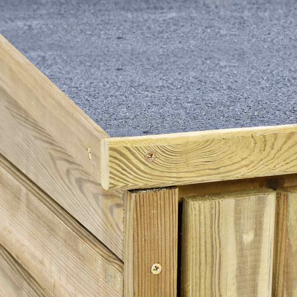 Gartenschrank aus imprägniertem Kiefernholz mit Ablagen, Seitenfach & Doppeltür