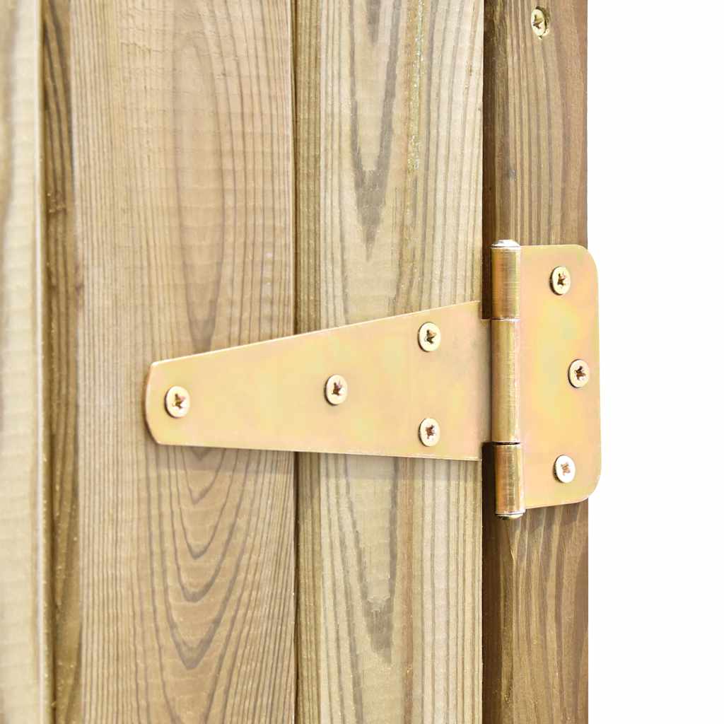 Gartenschrank aus imprägniertem Kiefernholz mit Ablagen, Seitenfach & Doppeltür