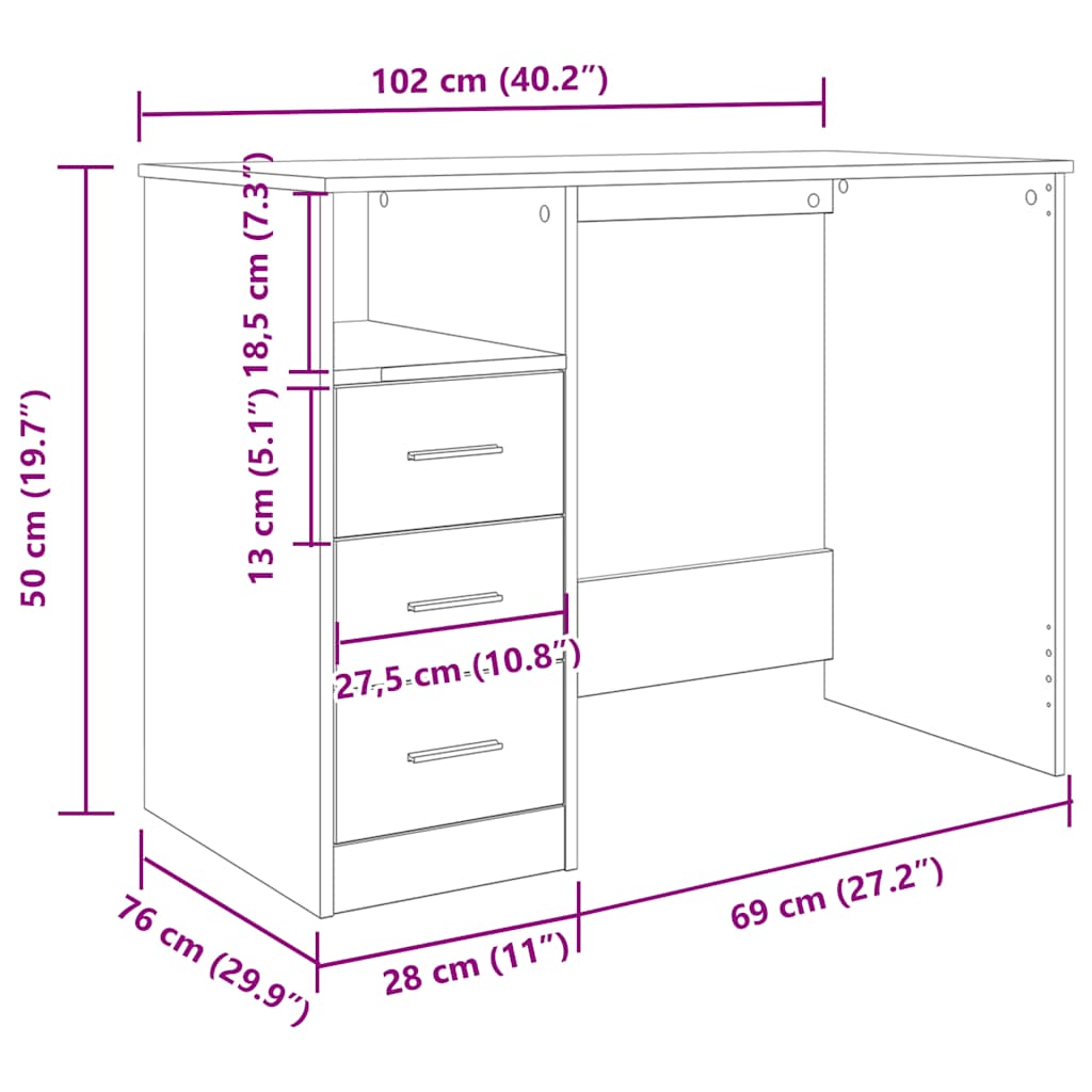 Toller Schreibtisch - Homeoffice - Workstation - Computertisch - 102 x 76 x 50cm