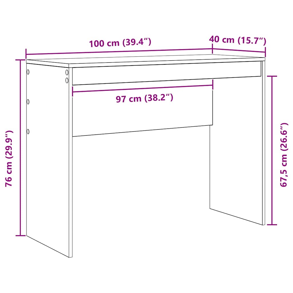 Schreibtisch in Holz-Optik ohne Stauraum. Kompakt, ideal für Homeoffice