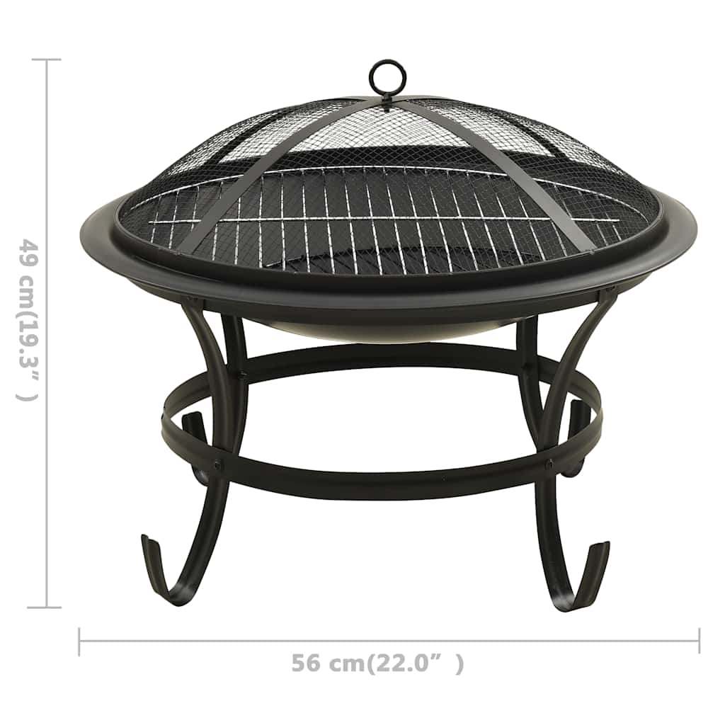 2-in-1 Feuerschale mit Grillrost und Funkenschutz für gemütliche Gartenabende