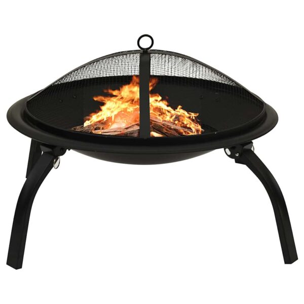 Feuerschale mit Funkenschutz und Grillrost – ideal für Terrasse und Garten