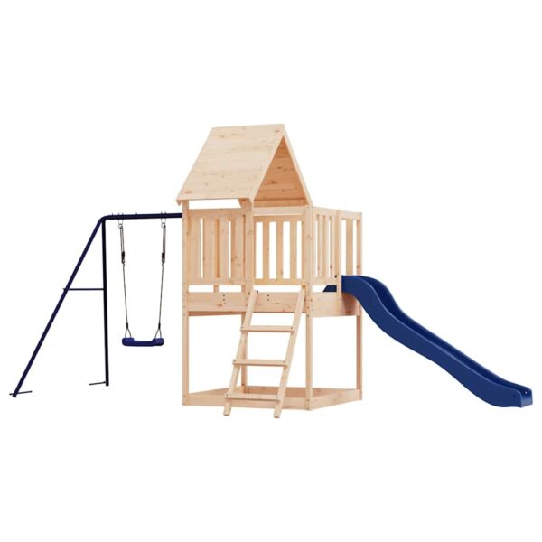 Garten-Spielturm aus Holz mit Rutsche und Schaukel für abenteuerlustige Kinder